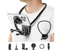 K&F CONCEPT Tour de Cou POV Vlog et Support et Vis en T et Bande et Dégagement Rapide en L et Clip et Anneau Magnétique Compatible avec GoPro/DJI Aciton/Téléphone/DJI Osmo 360