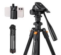 K&F Concept trépied 162cm avec tête vidéo et support téléphone