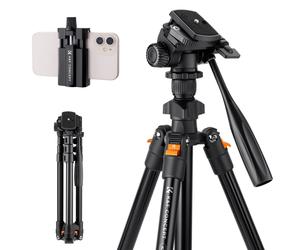 K&F Concept trépied 162cm avec tête vidéo et support téléphone