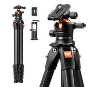 K&F CONCEPT Trépied pour Appareil Photo et Smartphone, 187cm, Trépied avec Support pour Smartphone et Tablette, Trépied de Voyage en Aluminium A305A1+BH-40