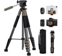 K&F CONCEPT Trépied Appareil Photo pour Smartphone 190cm, Trépied Léger avec Clip de Téléphone, avec Télécommande Bluetooth