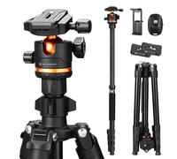 K&F Concept Trépied Appareil Photo pour Smartphone 192cm, Trépied Caméra avec Clip de Téléphone, Monopode Amovible pour Canon Nikon Sony DSLR iPhone Smartphone, Télécommande Bluetooth