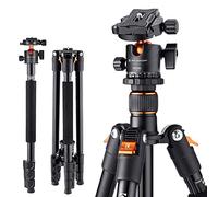 K&F CONCEPT Trepied Monopode Appareil Photo 162cm, Trépied Compact, Trepied Voyage en Aluminium avec 360° Rotule Metal/Plaque Rapide/Sac de Transport Inclus, Chargé Max: 10kg (B234A1+BH-28L)