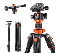 K&F CONCEPT Trepied Appareil Photo, 200CM Trépied Photo avec Colonne Centrale en Aluminium, Trépied Vidéo Professionnel en Aluminium, Trepied Horizontal pour Appareils Photo DSLR Charge: 10kg(S210)