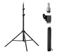 K&F CONCEPT Trépied pour Photographie, 2 m, Portable, Extensible, trépied d'éclairage avec vis de 6,35 mm pour éclairage/lumière stroboscopique/webcams/caméras/boîte à lumière, avec Sac de Rangement