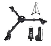 K&F Concept Dolly Trépied Robuste Support à roulettes, Chariot Universel pour Trépied, Pieds Réglables et Sac pour Trépied, Appareils Photo, Caméscopes, Capacité de Charge de 20kg