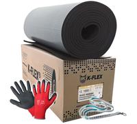 K-Flex ST Plaque isolante autocollante + gants + cordon Scorprotect (noir, épaisseur d'isolation 13 mm, 1000 x 8000 mm)