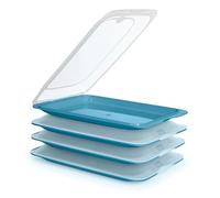 K&G - Charcuterie Conteneur Fresh Système, Conservation Optimale des Tranches dans Le Réfrigérateur, 4 Unités Incluses, Mesures 17 x 3.2 x 25.2 cm