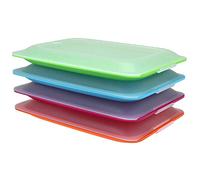 K&G - Charcuterie Conteneur FRESH Système, Conservation Optimale des Tranches dans le Réfrigérateur, Quatre Unités Empilables, Couleurs Practiques. Mesures 17 x 3.2 x 25.2 cm
