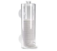 K&G PF11728 Distributeur de coton transparent avec ventouse en coton pour salle de bain avec couvercle