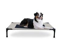 K&H Pet Products Lit surélevé d'extérieur pour chien, lit surélevé respirant et rafraîchissant pour grands chiens, housse en maille lavable, cadre en métal surélevé, pliable, portable, taille L, 106,7