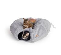K&H Pet Products Lit tunnel chauffant pour chats d'intérieur - Tunnel en forme de donut avec centre de réchauffement rond pour les grands chatons pour jouer et dormir, sécurité listée - 71,1 cm rond