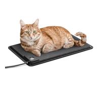K&H PET PRODUCTS Tapis Chauffant pour Chat résistant aux intempéries - Imperméable - pour l'extérieur et Les Chats Sauvages - Tapis d'intérieur et d'extérieur - Noir - Taille S - 31,8 x 47 cm - 40 W