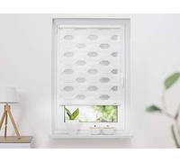K-home Doppelrollo Trapez Double Store trapézoïdal Klemmfix, Blanc, 55 x 200 cm