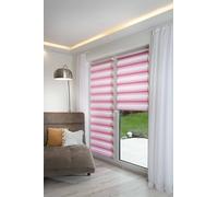 K-Home® Store Enrouleur Double Klemmfix Madrid sans perçage Dégradé de Couleurs Rose l 80 x H 150 cm