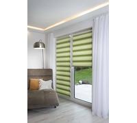 K-Home® Store Enrouleur Double Klemmfix Madrid sans perçage Dégradé de Couleurs Vert l 30 x H 150 cm