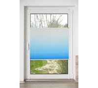 K-Home Store plissé Klemmfix dégradé de Couleur Bleu glacé 120 cm x 130 cm (l x L)