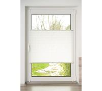 K-Home Store plissé Klemmfix imprimé Elba Blanc 30 x 130 cm (l x L) Moderne