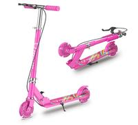 K IKIDO Scooter, Trottinette pour Enfants, Trottinette de Ville Pliable - Hauteur réglable sur 3 Niveaux avec Roues éclairées par LED pour Enfants/Adolescents et Adultes (Rose Red)