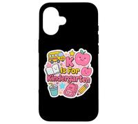 K is for Kindergarten Girls Teacher Back to School Women Coque pour iPhone 16