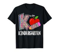 K Is For Kindergarten Teacher Leopard Tie Dye Leopard Retourner to School T-Shirt