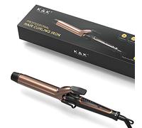 K&K Fer à friser 32 mm Revêtement en céramique et tourmaline Pro Spiral Curl, de 50 à 230 °C, arrêt sutomatique après 60 min. Tension universelle