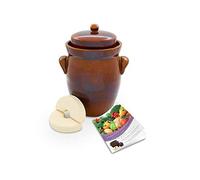 K&K Keramik Original K&K Fermentation Pot 5.0 Liter II Shape Includes Weighting Stone and Lid by