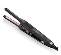 K&K Mini Lisseur Cheveux Court, Petit Fer à Lisser Cheveux Court Titane 2 en 1, Aempérature Réglable 50℃- 230℃, Pour Frange, Barbe Masculine, Arrêt Automatique, Double Tension (Noir)