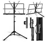 K KASONIC Pupitre, Kasonic 2 en 1 support de partition pliable à double usage et support de livre de bureau, portable et léger avec support de clip de feuille de musique