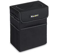 K KNODEL Poubelle de voiture étanche avec couvercle, sac poubelle à suspendre, sac de rangement étanche pour voiture (noir, taille L)