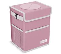 K KNODEL Poubelle de voiture, Poubelle imperméable, Sac à ordures avec couvercle, Corbeille à fuite, Sac à ordures pour SUV (Moyen, Rose)