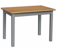 k koma Alder Table à manger en bois de pin massif Gris 80 x 120 cm