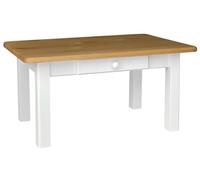 k koma Alder Table basse en bois de pin blanc miel avec tiroir 50 x 60 cm