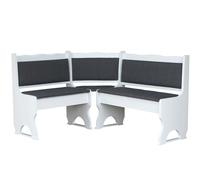 k koma Banc d'angle en bois de pin avec rembourrage - Blanc - 100 x 140 cm