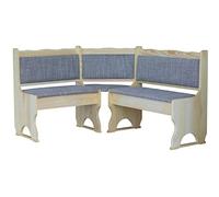 k koma Banc d'angle en pin laqué avec rembourrage en bois massif beige (120 x 200 cm)