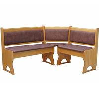 k koma Banc d'angle rembourré en bois de pin avec rembourrage en bois massif - Marron écologique - 120 x 180 cm