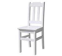 k koma Chaise de salle à manger en pin massif Blanc | Livré monté. Fabriqué à la main. Pour la cuisine et la salle à manger. Hauteur d'assise : 45 cm.