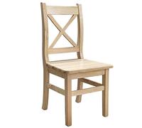 k koma Chaise en forme de croix en bois de pin style maison de campagne - Chaise de restaurant en bois massif (non traité)