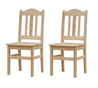 k koma Lot de 2 chaises en bois de pin massif - Salle à manger/restauration - Chaises en bois massif - Pin laqué