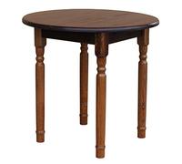 k koma Table à manger ronde en pin massif, Ø 90 cm, couleur noyer | Assemblage requis. Fixations et instructions incluses (français non garanti). Hauteur de la table : 75 cm. Épaisseur du