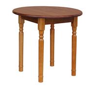 k koma Table à manger ronde en pin massif style maison de campagne (chêne)