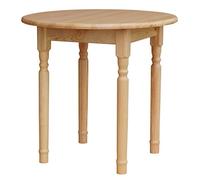 k koma Table ronde en pin massif laqué - Couche de protection durable - Diamètre 90 cm
