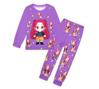 K-Kpop D-Demon H-Hunters H-Huntrix Pyjama 2025 Fashion Enfant 2 Pièces Garçons Filles Manches Longues Coton Doux Design Exclusif Animaux Fantastiques Idée Cadeau Pyjama Enfant Filles Pyjamas Ensembles