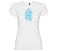 K KRUSKIS - T Shirt Running Runner Fingerprint Manche Courte Femme - S, Blanc