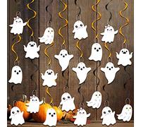 K KUMEED Lot de 20 décorations d'Halloween à suspendre - Décorations fantômes à suspendre parfaites pour la maison, l'intérieur et l'extérieur, Halloween, fête prénatale