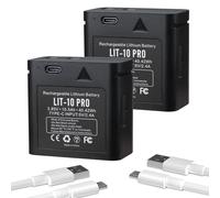 K KYUER 2-Pack LIT-10 Pro Batterie pour SPYPOINT Cell-Link, Link-Micro, Link-Micro-S-LTE, CELL-LINK-10 Series Caméra de Chasse, 3.85V 10500mAh Long-Lasting Wildlife Battery with Type-C Cable