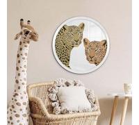 K&L Wall Art Cadre photo rond en bois Shabby Chic MDF avec support mural prémonté Cadre en bois moderne Pour poster Ø 30cm