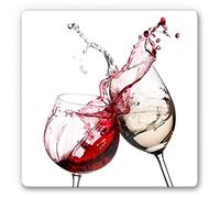 K&L Wall Art Poster moderne en verre pour salon Protection murale Pour cuisinevin rouge et vin blanc 30x30 cm