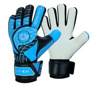 K-LO Gants de gardien de but : Savage Rise - Gants de gardien de but de football - Bleu, taille 10 (unisexe, jeune, enfants et adultes) - Protection des doigts | Paume forte adhérence