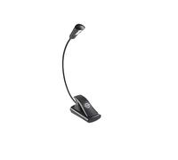 K&M 12242 Lampe de pupitre 2 LED FlexLight Schwarz - fixation par clip - col de cygne flexible, luminosité 800 Lux